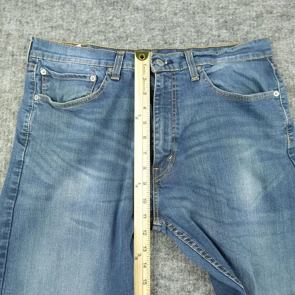 Levis Jeans Mens 36X32 Blue Denim‎ 505 Regular Fit Straight Leg Casual Med Wash